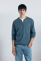 Springfield T-shirt de gola padeiro manga com gola redonda azul