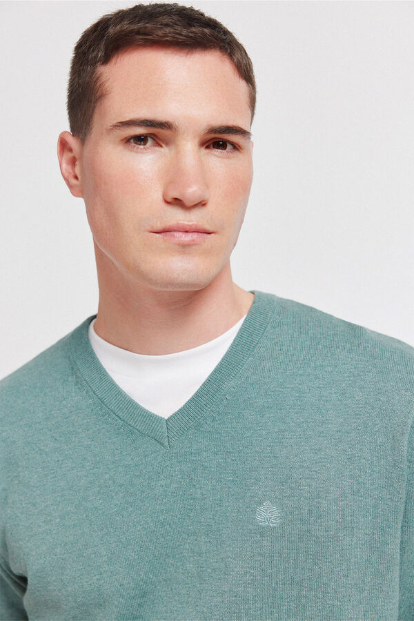 Springfield Camisola b&aacute;sica gola em bico logo Springfield azul