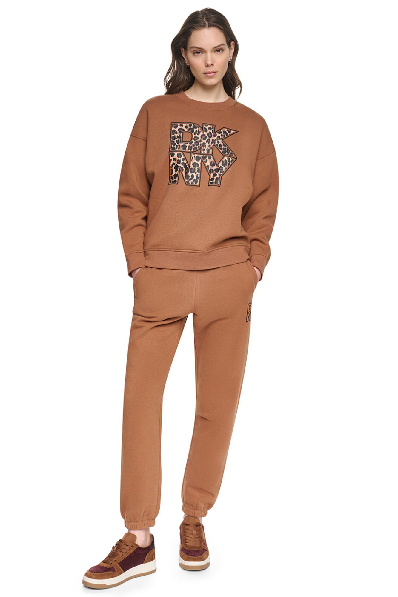 DKNY Sweatshirt gola redonda com logo animal print