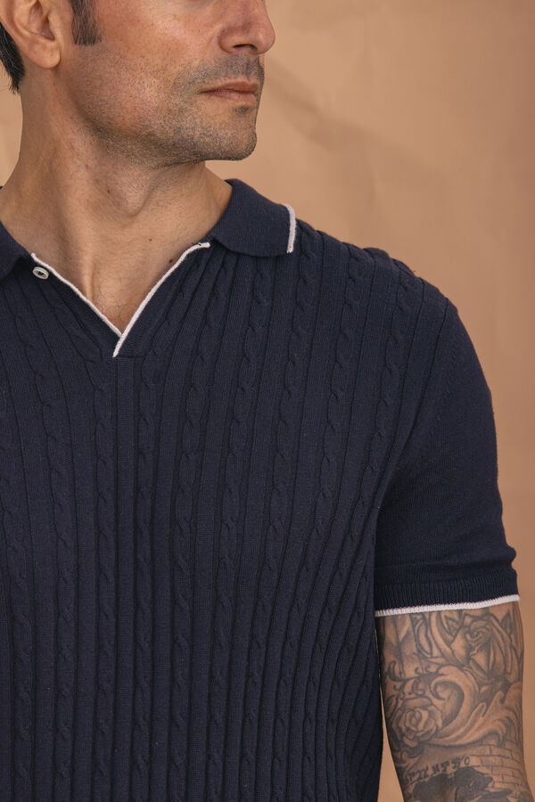 Celopman Polo Tricot Azul Marinho azul