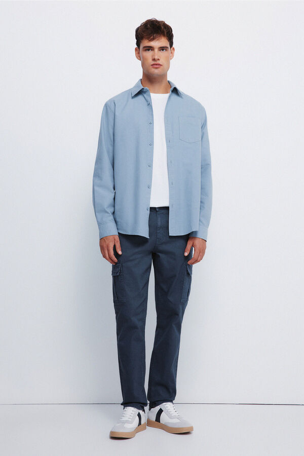 Springfield Camisa Oxford colorida azul