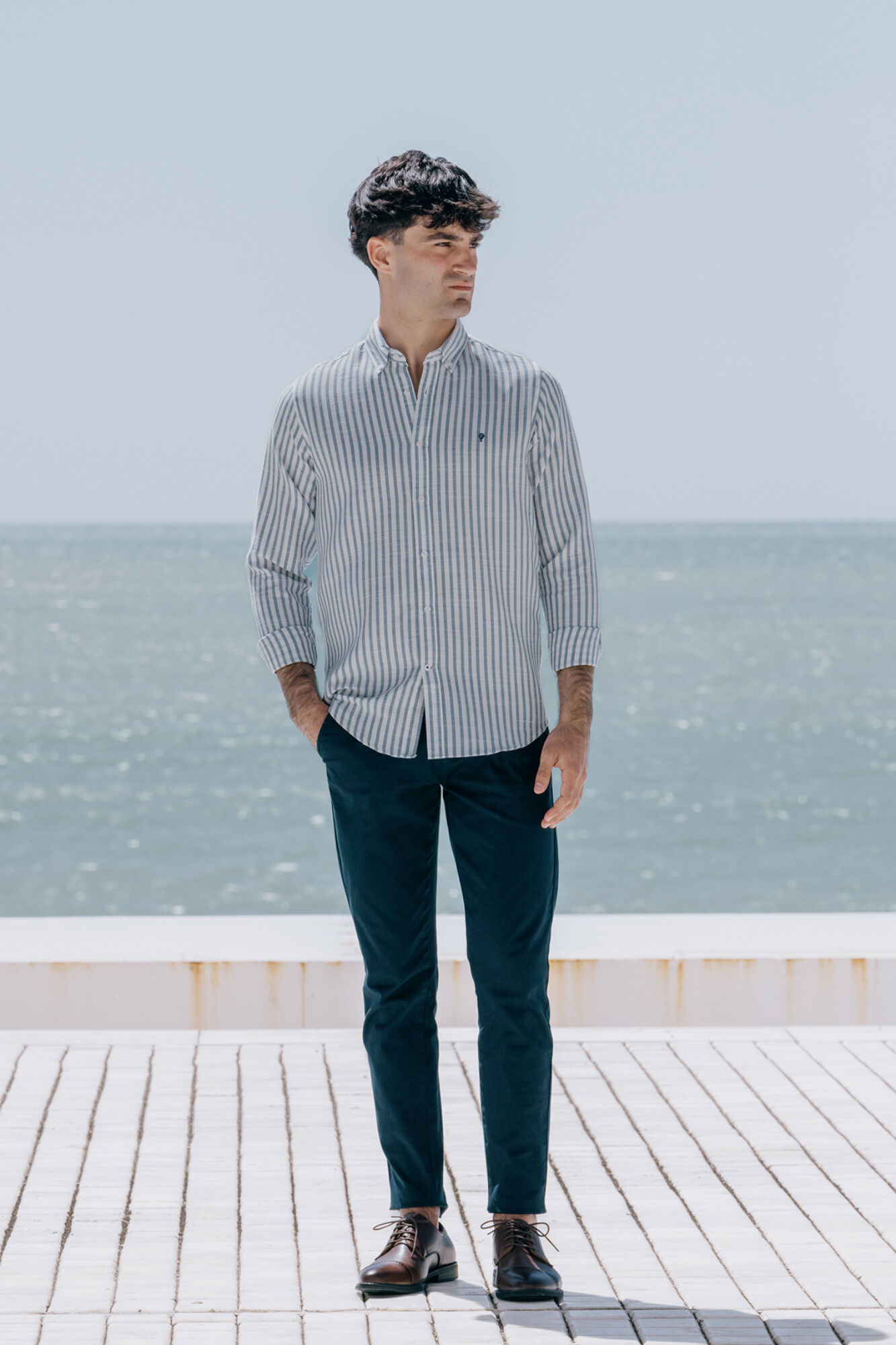 Celopman Camisa cuadrill&eacute; rayas