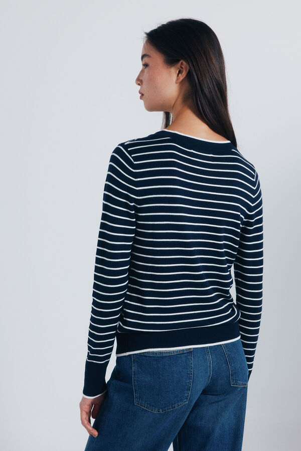 Springfield Jersey fino com botões e punhos azul
