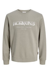 Jack & Jones PLUS Sweatshirt manga curta em algod&atilde;o cinzento