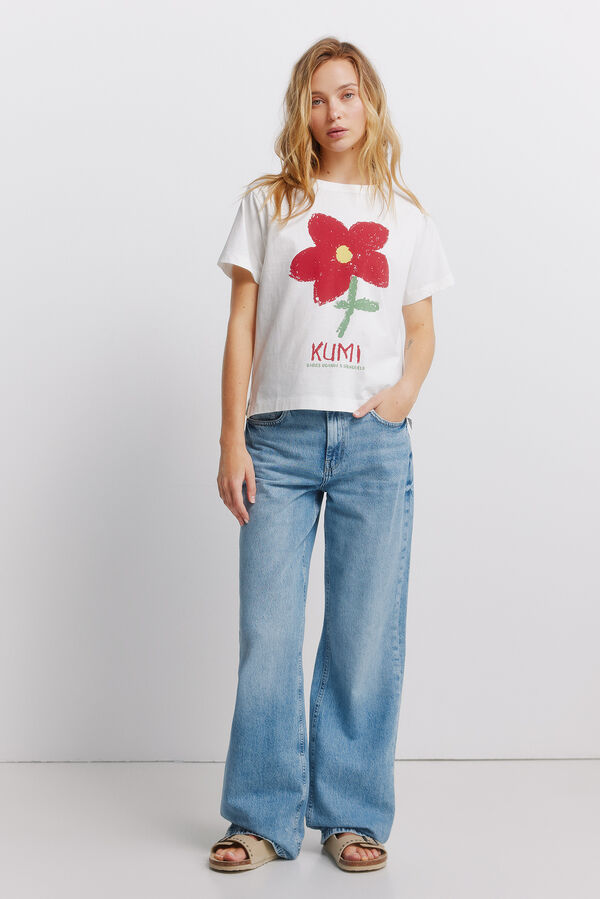 Springfield T-shirt KUMI Flor branco