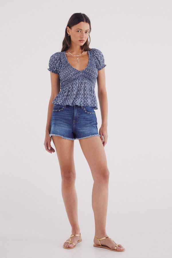 Springfield Blusa estampado azul
