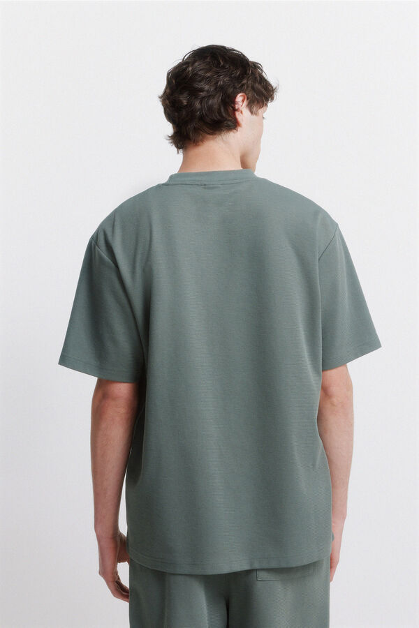 Springfield T-shirt em tecido waffle verde