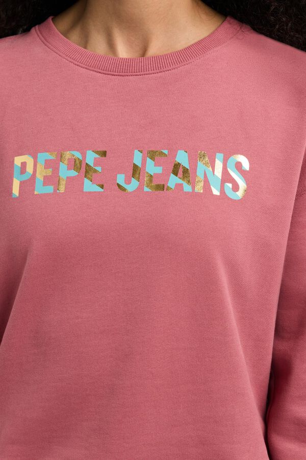 Pepe Jeans Sweatshirt gola redonda logo rosa