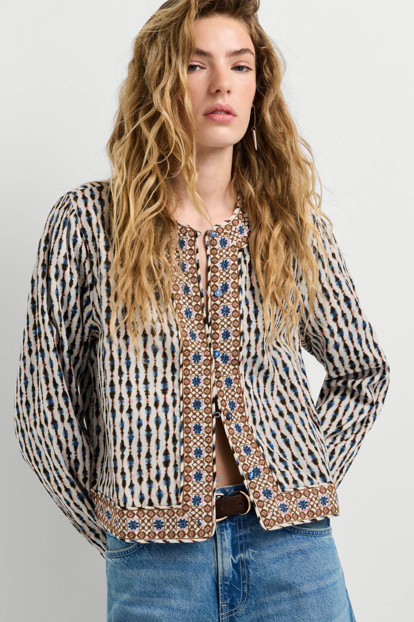 Pepe Jeans Casaco bordado combinado