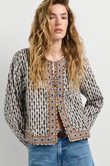 Pepe Jeans Casaco bordado combinado bege