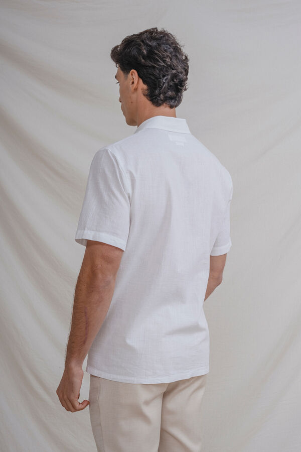 Celopman Camisa flam&ecirc; de manga curta branco