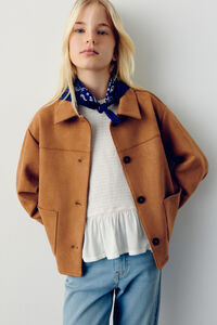 Springfield Kids Casaco para menina em camur&ccedil;a sint&eacute;tica