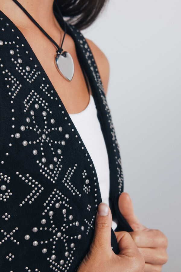 Springfield Colete com tachas metálicas preto