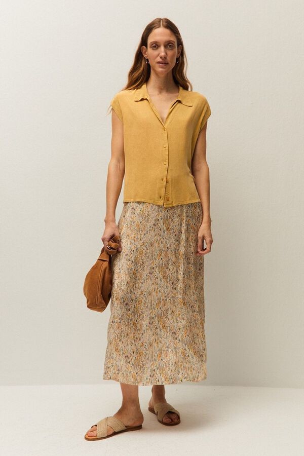 Systemaction Camisa com efeito desbotado estampado