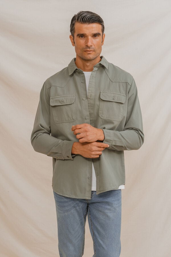 Celopman Sobrecamisa de algodão verde