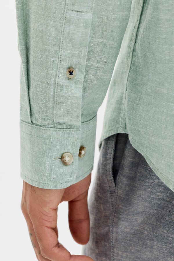 Jack & Jones Camisa regular fit em linho verde