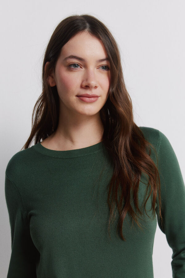 Springfield Camisola fina bot&otilde;es punhos verde