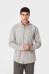 Celopman Camisa Oxford lisa castanho