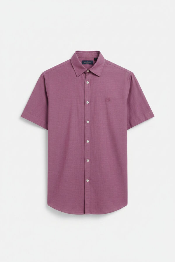 Springfield Camisa de manga curta com estrutura bicolor vermelho