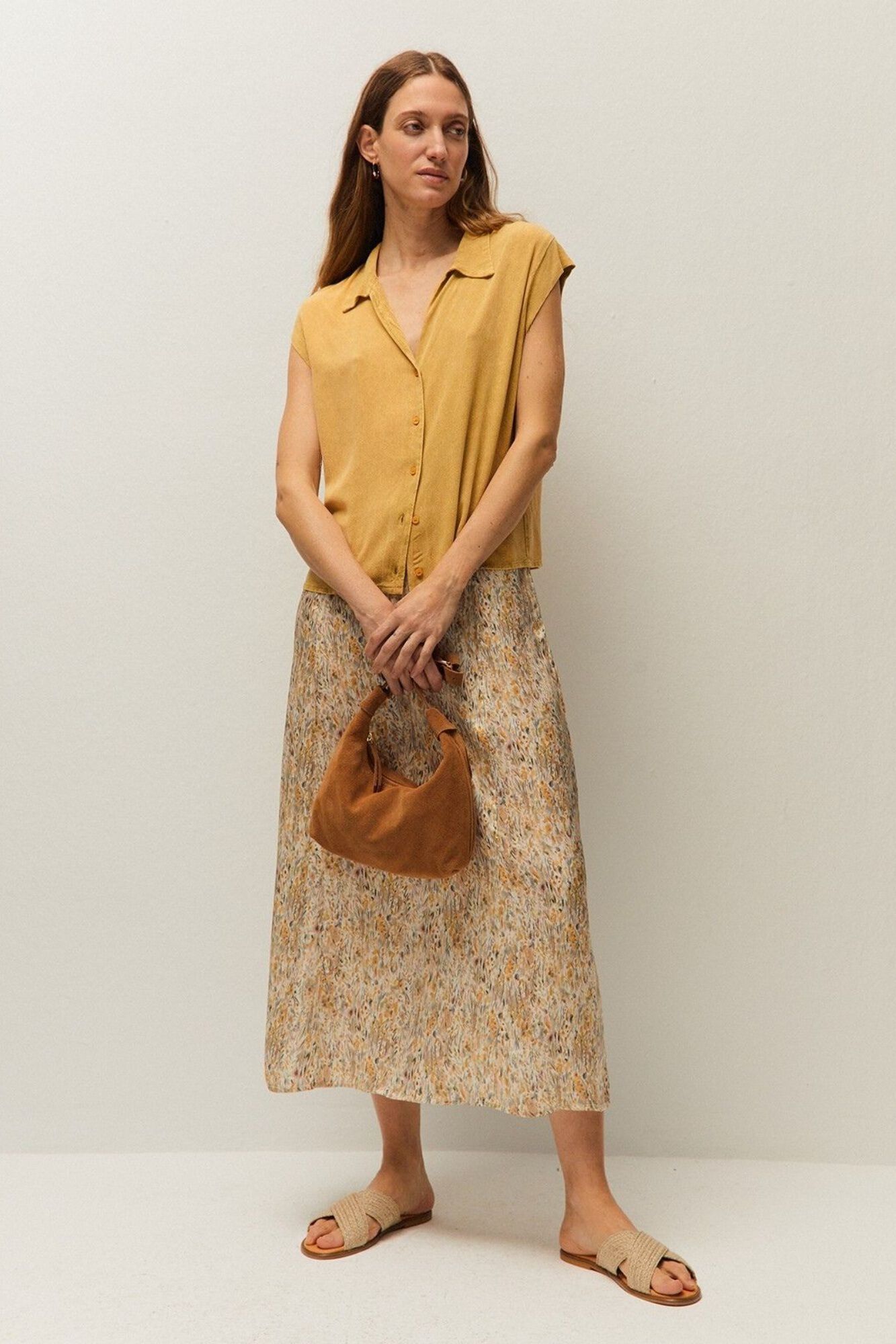 Systemaction Falda larga estampada