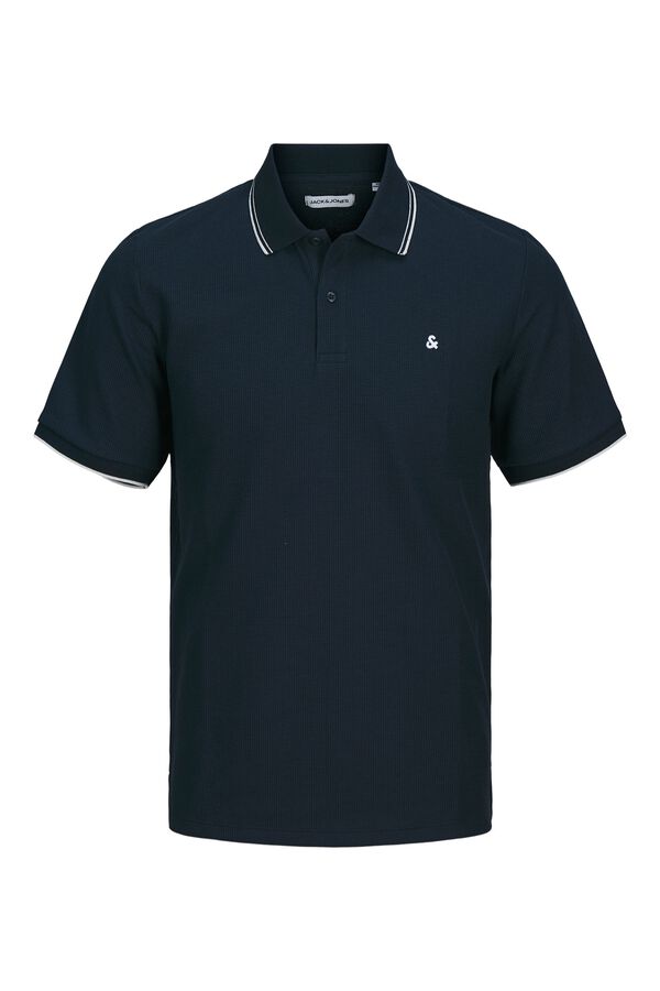 Jack & Jones PLUS Polo regular em malha piqu&eacute; azul