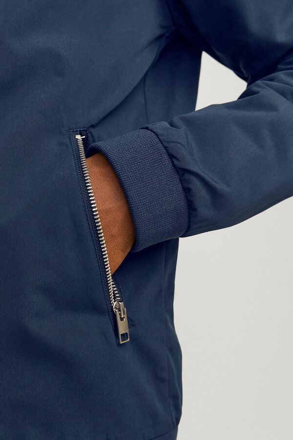 Jack & Jones Jaqueta bomber com gola alta azul