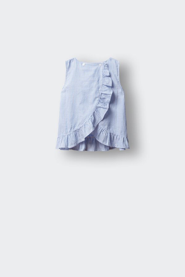 Springfield Kids Blusa de riscas oxford menina azul