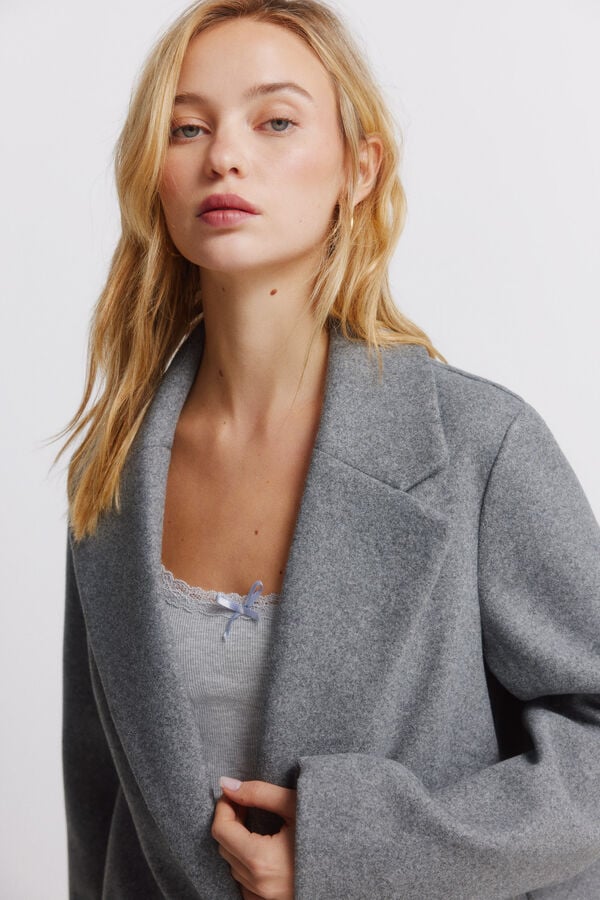 Springfield Sobretudo comprido bolsos diagonais cinzento