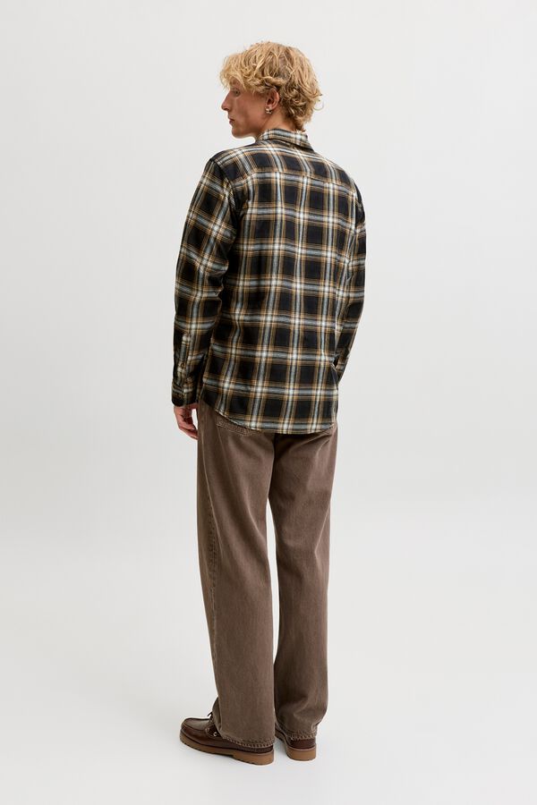 Jack & Jones Camisa regular aos quadrados preto