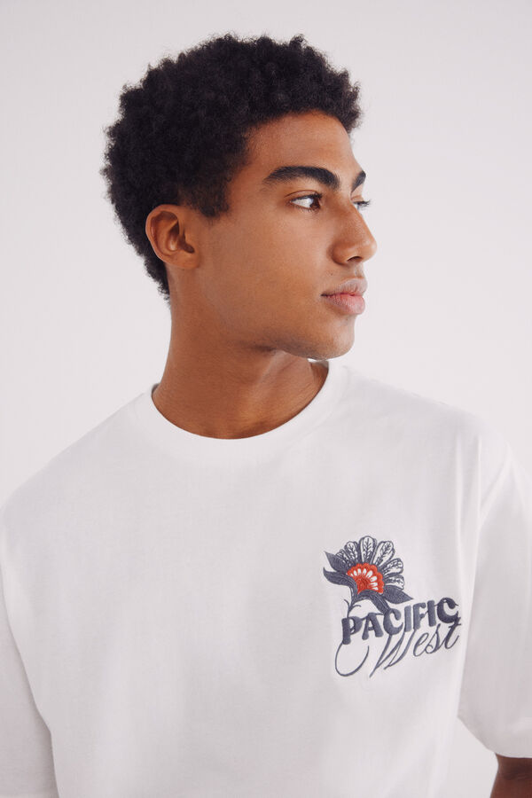 Springfield Camiseta flor do pacífico bege