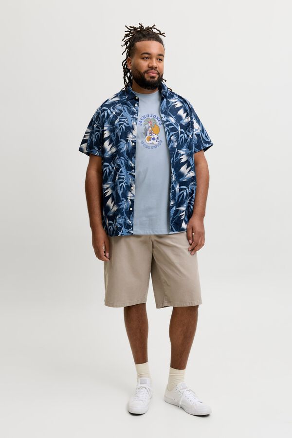 Jack & Jones PLUS T-shirt de manga curta estampada azul