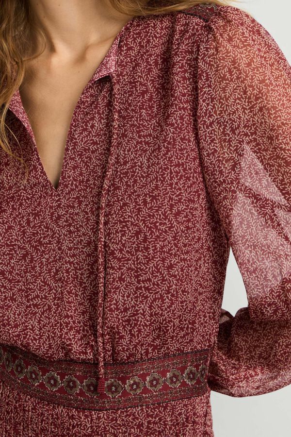 Pepe Jeans Vestido curto com folhos castanho