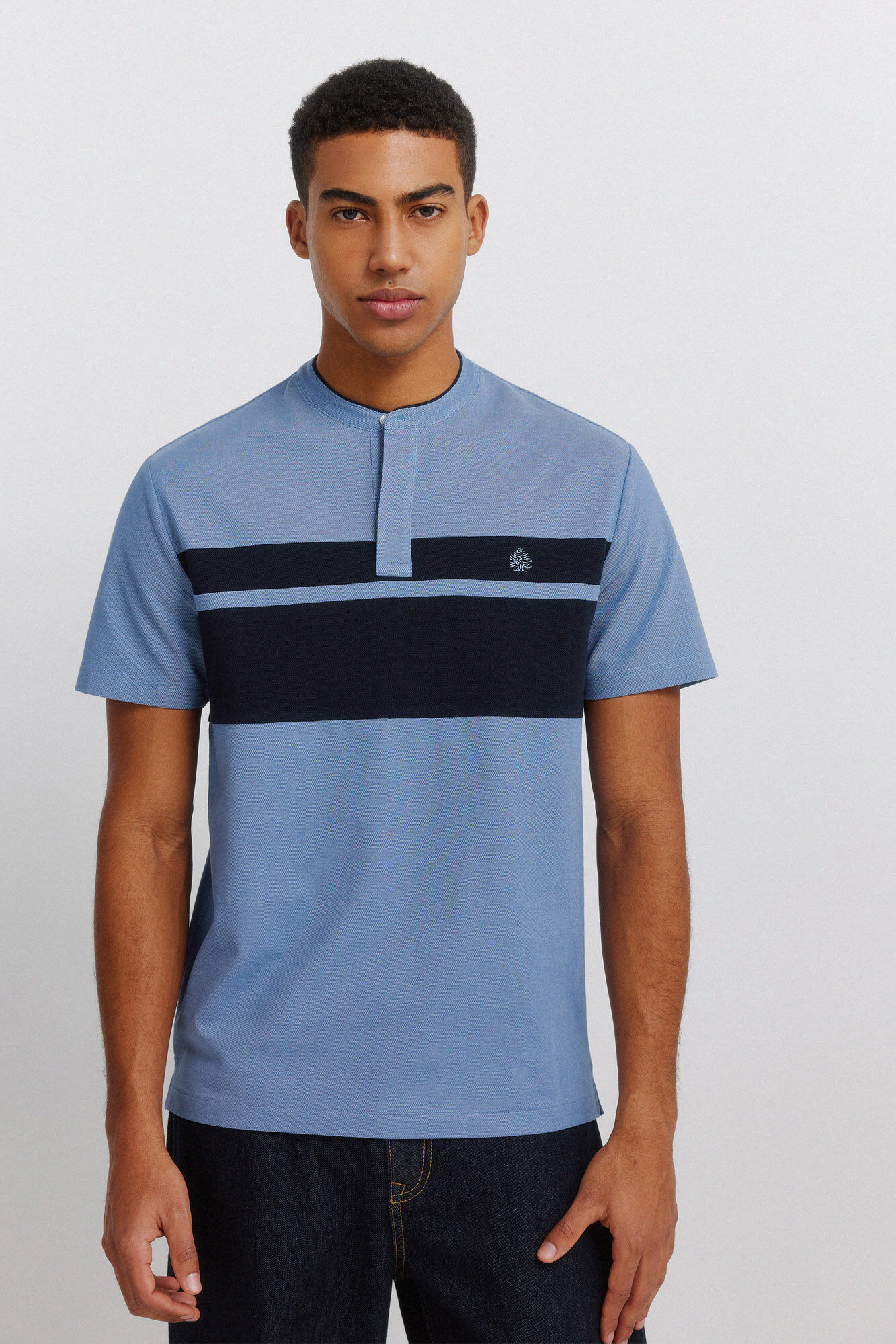Springfield Polo piqu&eacute; gola mao bloco de cor slim fit