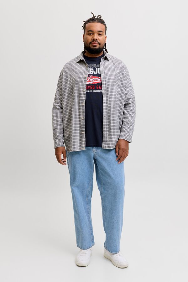 Jack & Jones PLUS T-shirt de manga curta estampada azul