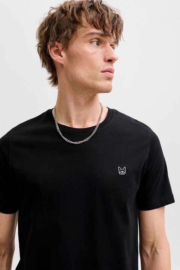 Jack & Jones Cotton slim fit icon logo T-shirt black
