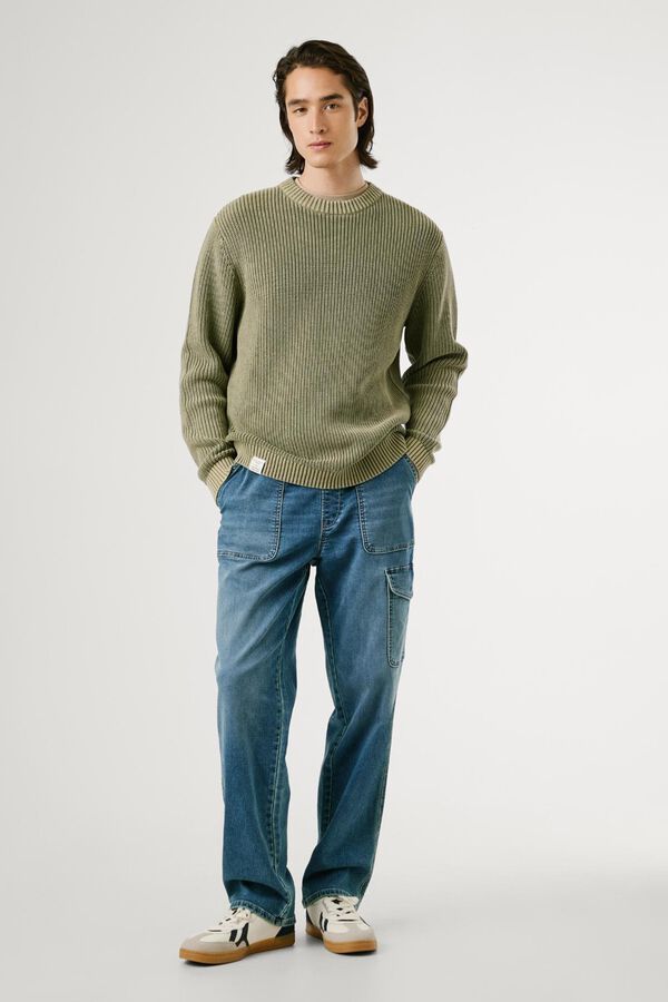 Pepe Jeans Suéter de gola redonda com ajuste regular verde