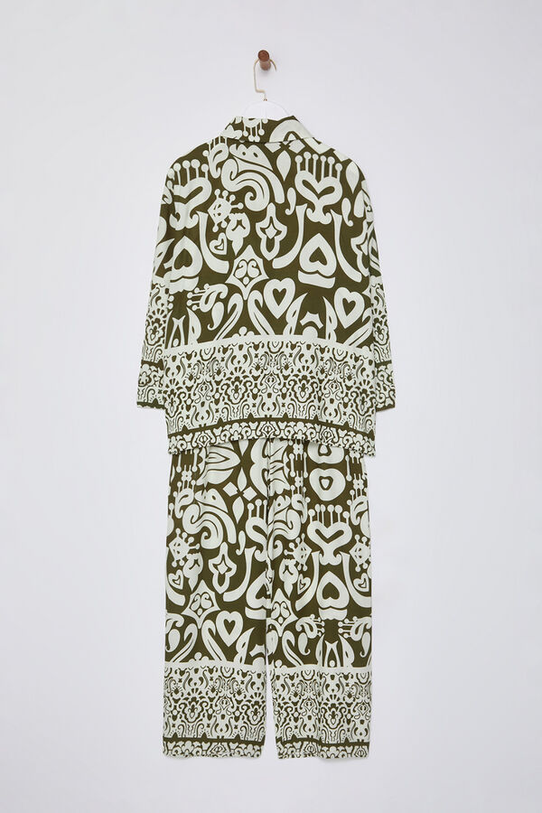 Trendyol Conjunto estampado fluido Caqui escuro