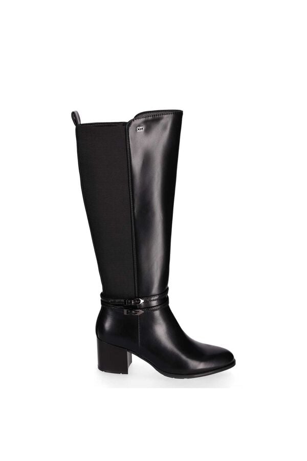 Chika 10 Botas de cano alto com painel el&aacute;stico atr&aacute;s preto