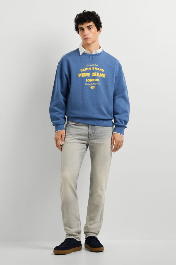 Pepe Jeans Sweatshirt com gr&aacute;fico gola redonda azul