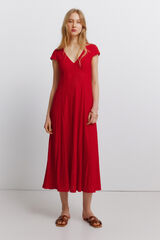 Springfield Vestido estampado de renda vermelho