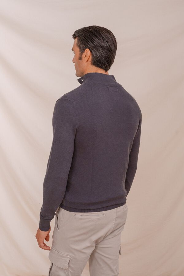 Celopman Camisola de gola polo com bot&otilde;es azul