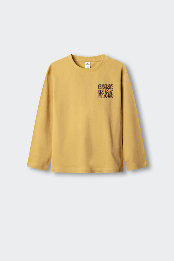 Springfield Kids Camiseta manga larga dibujo pelota ni&ntilde;o amarillo