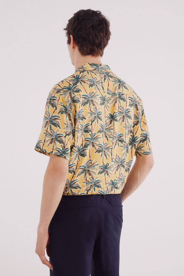 Springfield print viscose short sleeve shirt printed