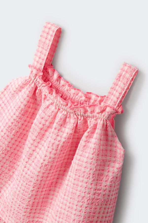 Springfield Kids Vestido duplo estampado vichy menina rosa