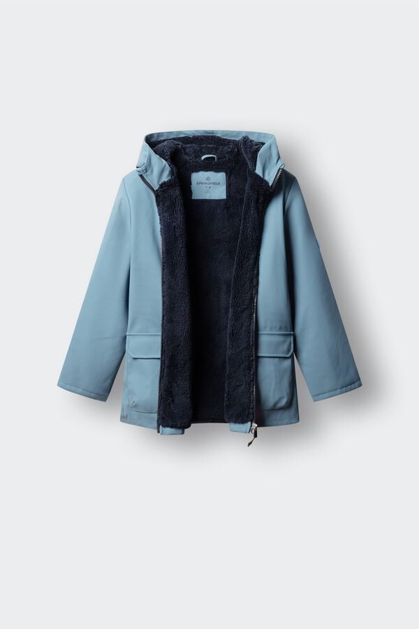 Springfield Kids Parka emborrachada para menino azul