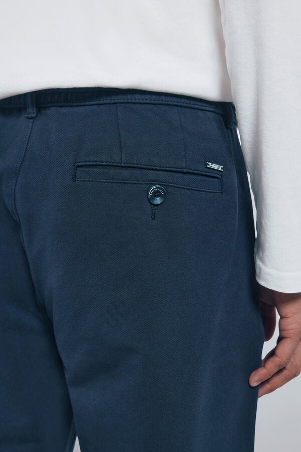 Springfield calças chino slim fit confortáveis azul