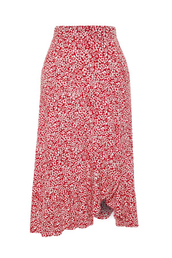 Trendyol Midi skirt with slit burgundy