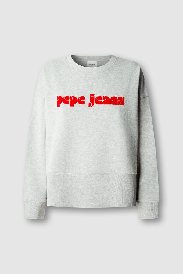 Pepe Jeans Sudadera de cuello redondo logo gris