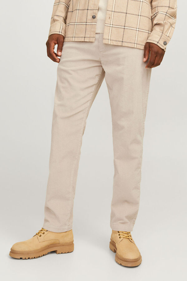Jack & Jones Calça jogger de veludo cotelê cinzento