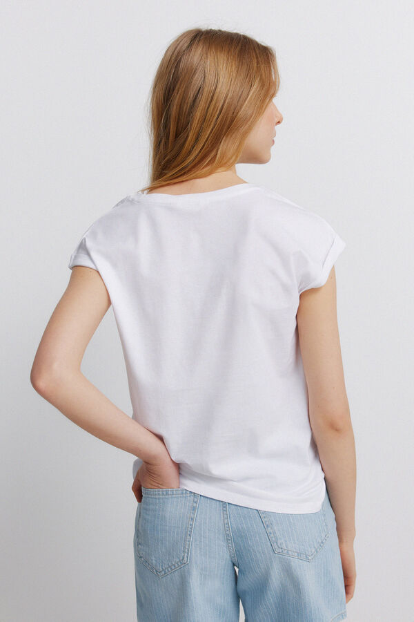 Springfield T-shirt detalhe em crochet no ombro branco